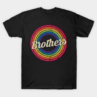 Brothers - Retro Rainbow Faded-Style T-Shirt